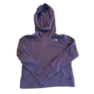Under Armour Loose Cowl Purple Hooded Sweatshirt Size Medium Cotton Blend
